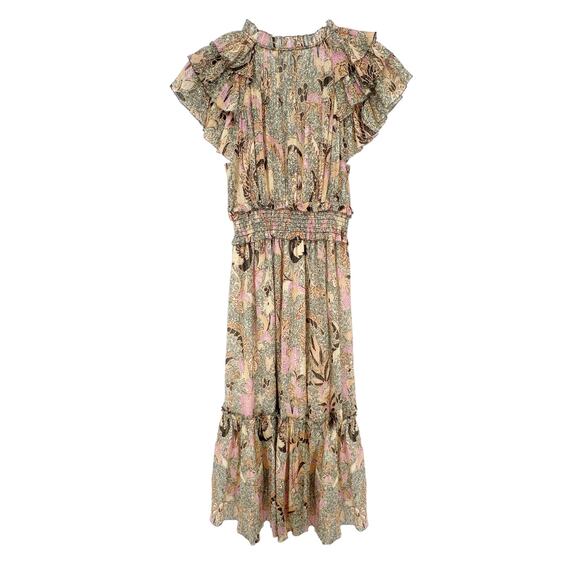 ULLA JOHNSON Cicely Silk Blend Dress in Ivory 0 - Picture 5 of 9